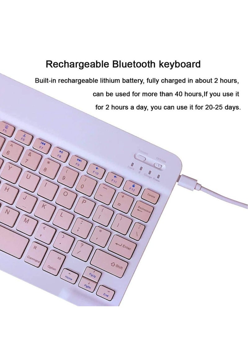 ELTRAZONE Ultra-Slim Bluetooth Keyboard and Mouse Combo Rechargeable Portable Wireless Keyboard Mouse Set for Apple iPad iPhone and Above Samsung Tablet Phone Smartphone Android Windows (White - Image 4