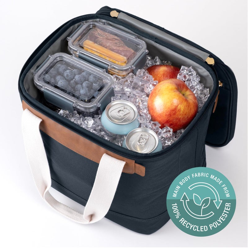 CleverMade Collapsible Cooler Bag, 18 Can Beach & Travel Car Cooler, Folding Soft Cooler, Shoulder Strap, Bottle Opener, Great Car Coolers for Travel, Leak Proof Cooler Bag [Leeward Navy] - Image 5