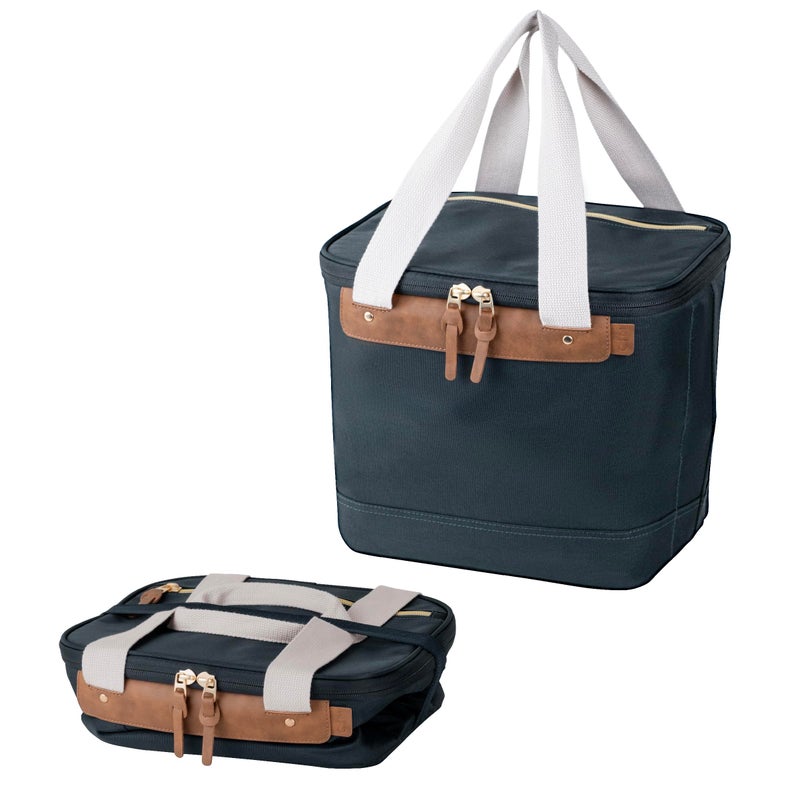 CleverMade Collapsible Cooler Bag, 18 Can Beach & Travel Car Cooler, Folding Soft Cooler, Shoulder Strap, Bottle Opener, Great Car Coolers for Travel, Leak Proof Cooler Bag [Leeward Navy] - Image 1
