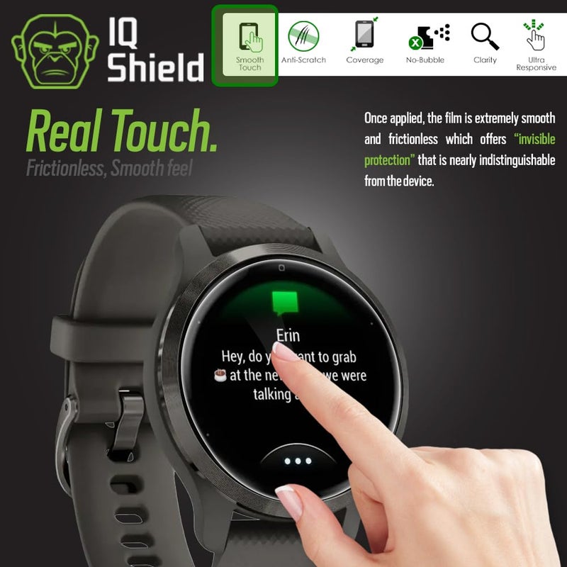 IQShield 6 Pack for Garmin Venu 3 Screen Protector: Clear TPU Film, Bubble-Free Installation, Full Coverage, Scratch-Resistant, Case Friendly, HD Clarity for Ultimate Protection - Image 4