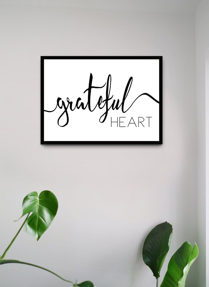 Spoil Your Wall Wall Posters with Grateful Heart Quote and Black Frame - Wall Arts Home Décor Photo Frames - 40x55cm by Spoil Your Wall  - Image 1