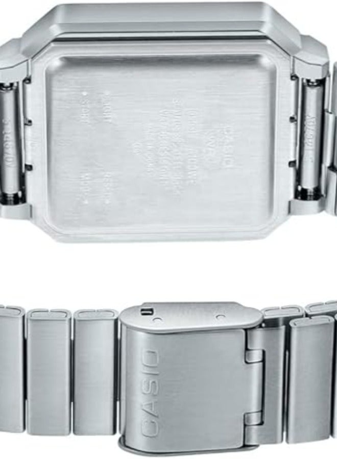 Casio Watch for Unisex A100WE-7BDF Digital Metal Silver - Image 2