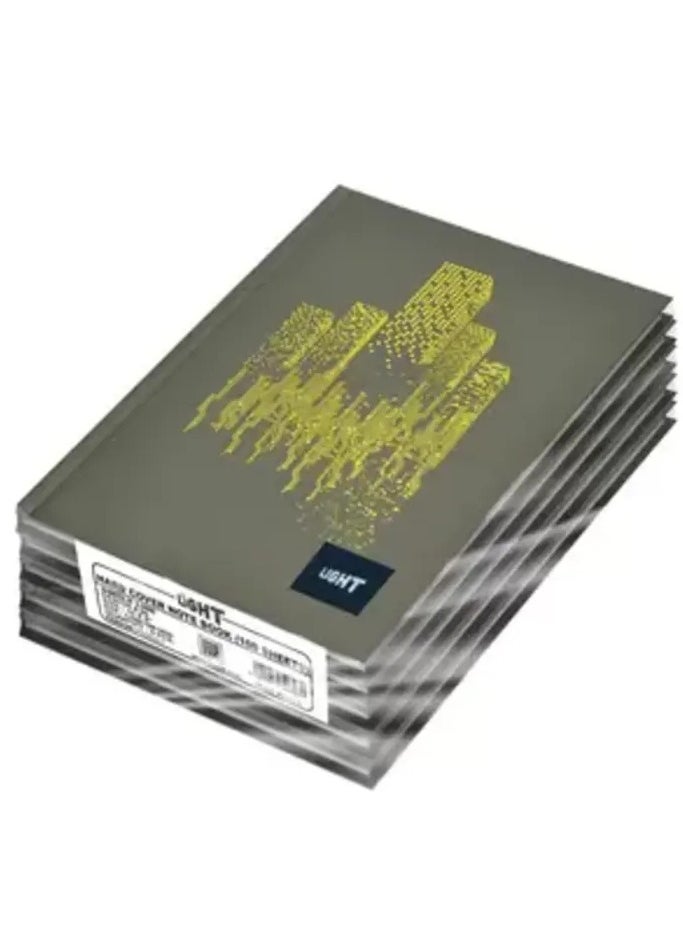 Light Light Hard Cover Notebook, Pack of 5 Pieces, Single Line, 10x8 Inch,100 Sheets - LINB1081806 