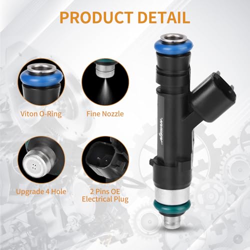 AISHAN 8PCS Fuel Injectors 4 Holes Compatible with Ford for F150 V8 50L 20112015 for Ford for Mustang V8 50L 2011 2012 2013 2014 2015 Replace BR3Z9F593A 0280158227 FJ1132 - Image 3