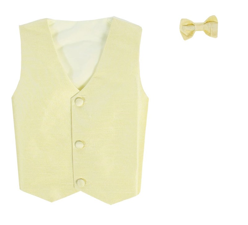 Lito Vest and Clip On Baby Boy Bowtie set - YELLOW - S/M (0-12 Months) - Image 5