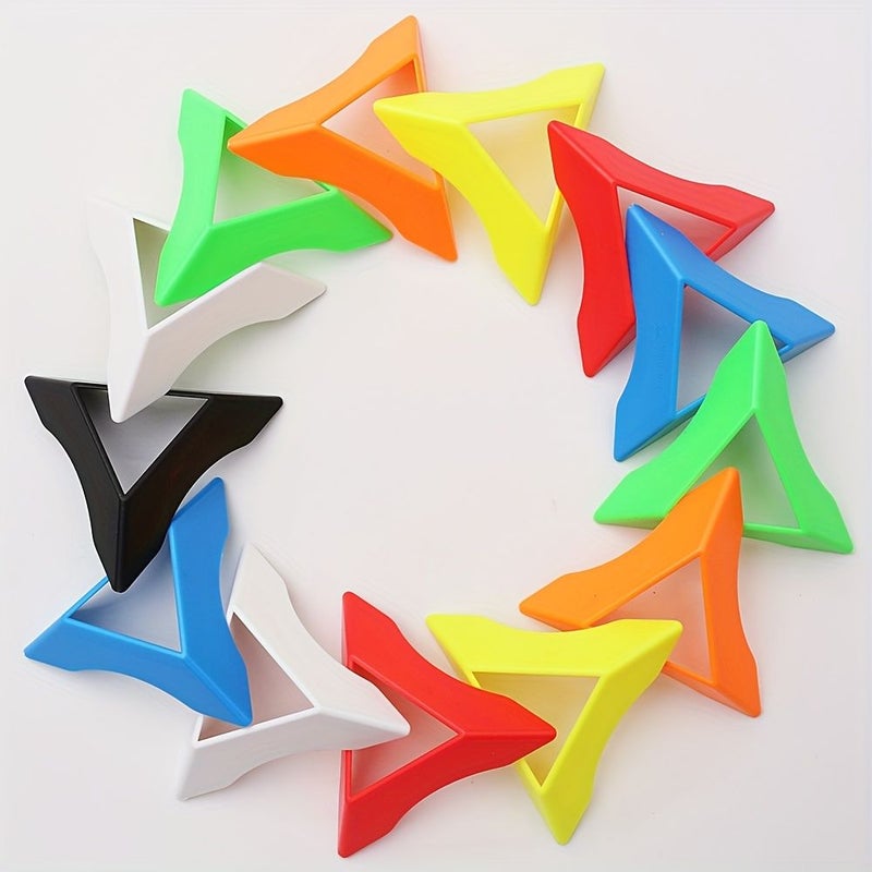 10Pcs Color Magic Cube Holder Set Flat Puzzle Display Stand - Image 2