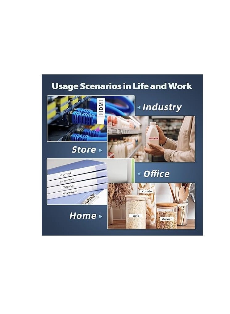 AIMO Handheld Label Maker Machine E1000 Pro Portable Label Maker, Label Makers with QWERTY Keyboard, Labeler with Type-C Cable, Easy Label Printer for Industrial, Home, Office Organization - Image 3