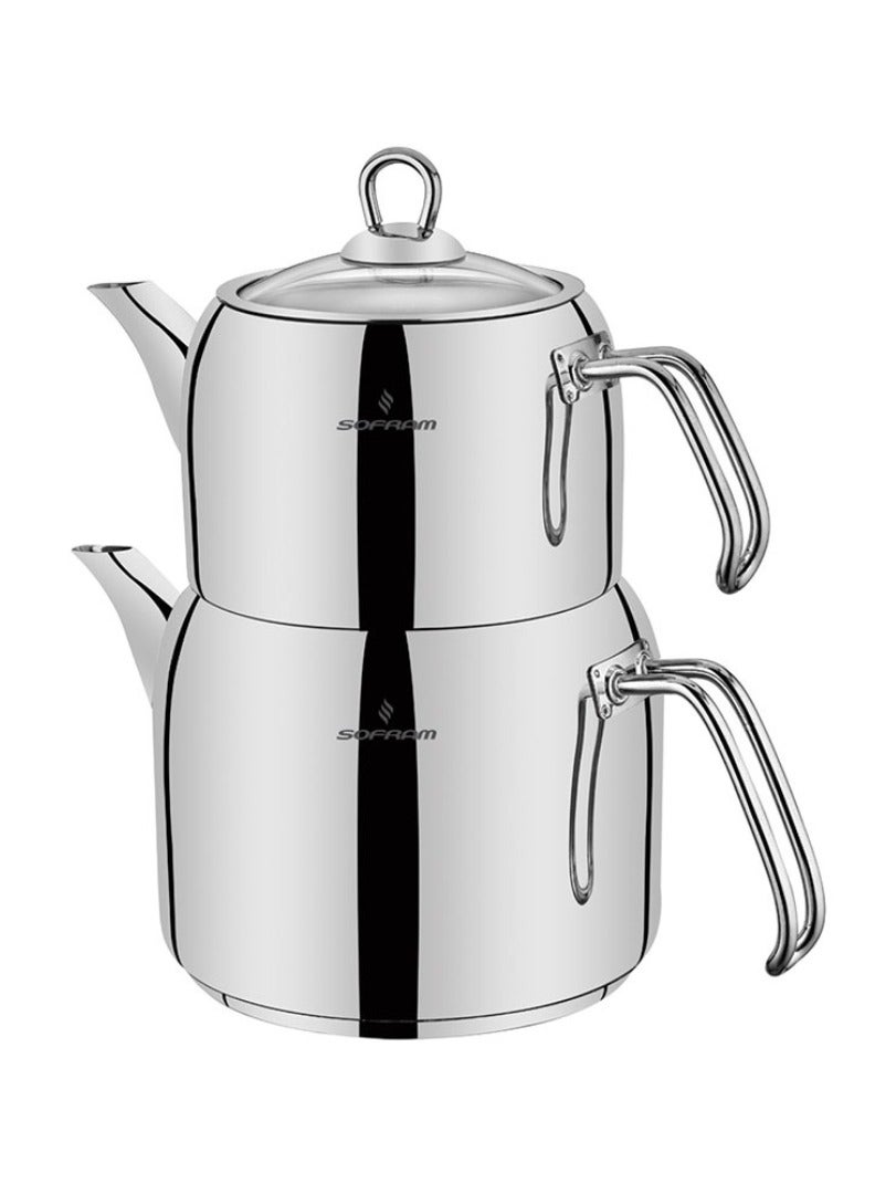 سوفرام طقم براد شاي سوفرام استيل تركي قطعتين 1 + 1.90 لتر - Image 2