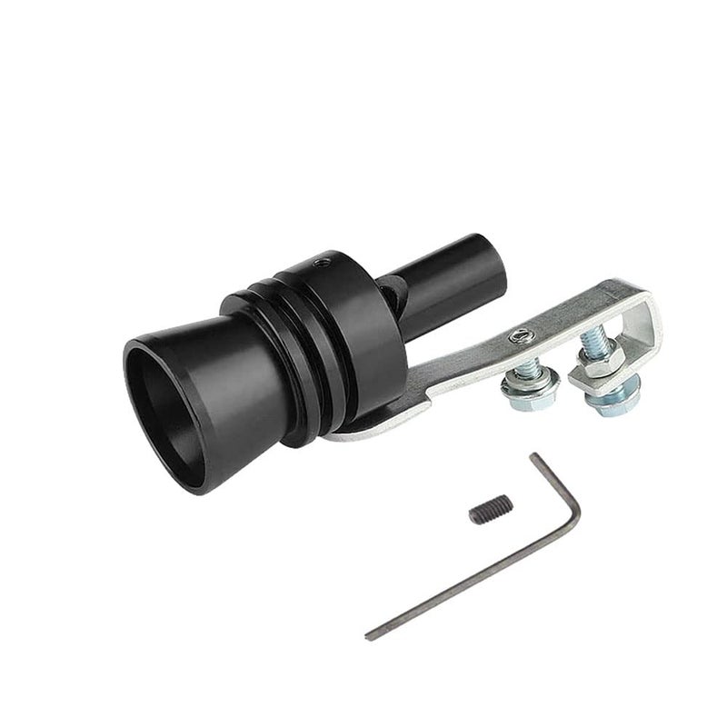 Car Turbo Whistle Aluminum Alloy Universal Turbo Whistle L Size Aluminum Alloy Universal Turbo Sound Exhaust Muffler Pipe Whistle Car Roar MakerLBlack
