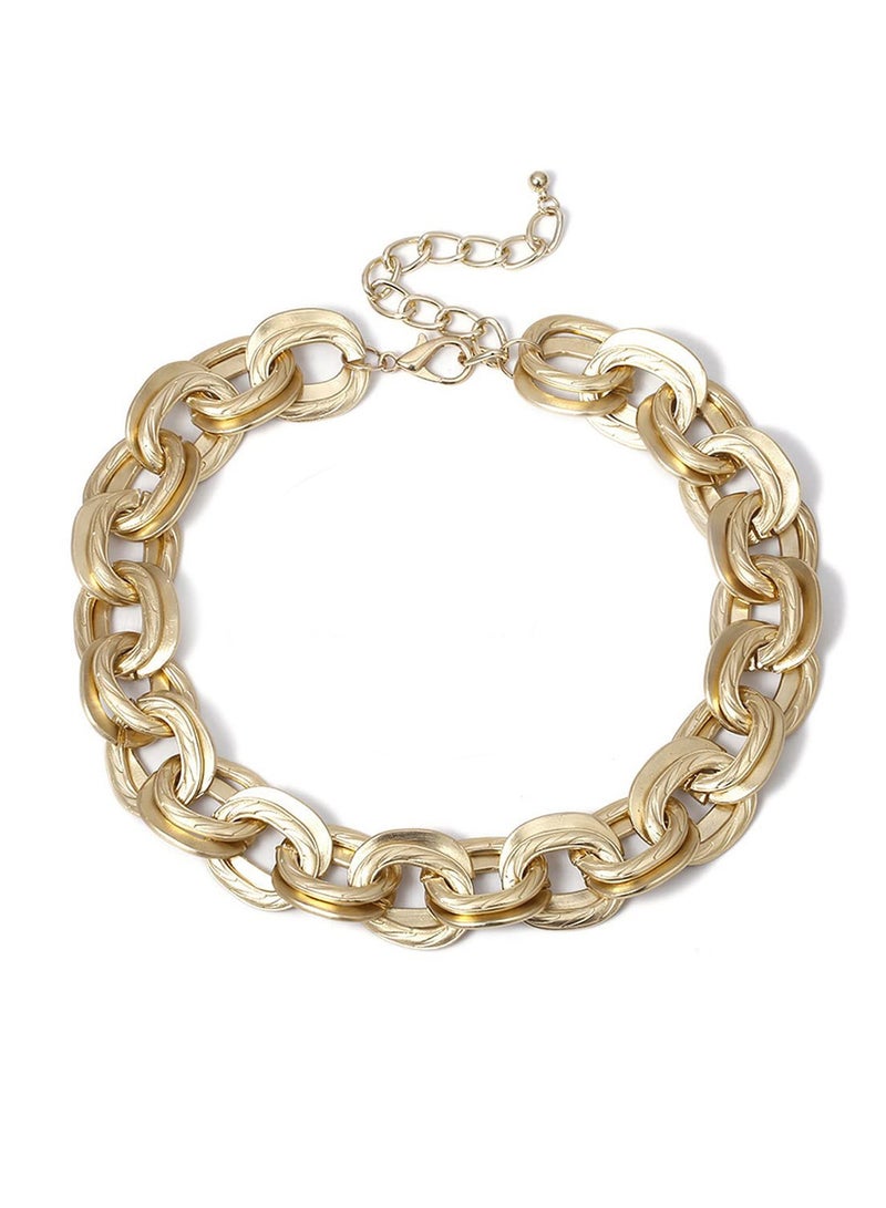 Excefore Gold Chunky Choker Necklace, O Link Necklaces Layered Chunky Chain Choker Necklace, Accessory for Women Girls, Hip-hop Jewelry, Necklace Jewelry Gifts - Image 1