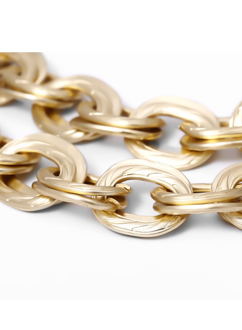 Excefore Gold Chunky Choker Necklace, O Link Necklaces Layered Chunky Chain Choker Necklace, Accessory for Women Girls, Hip-hop Jewelry, Necklace Jewelry Gifts - Image 5