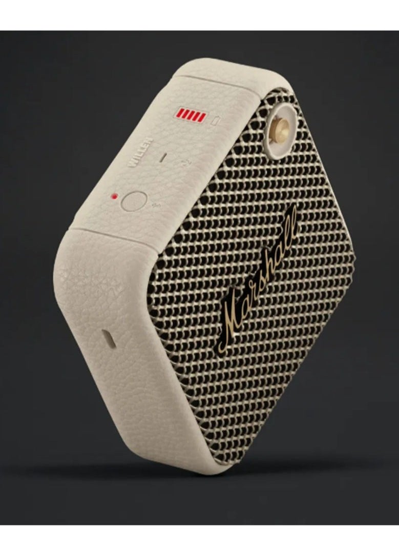 Marshall - Willen Bluetooth  Speaker, Wireless, 15+ Hours Playtime, Water-Resistent, Quick Charge, Stackable - Cream - Image 1