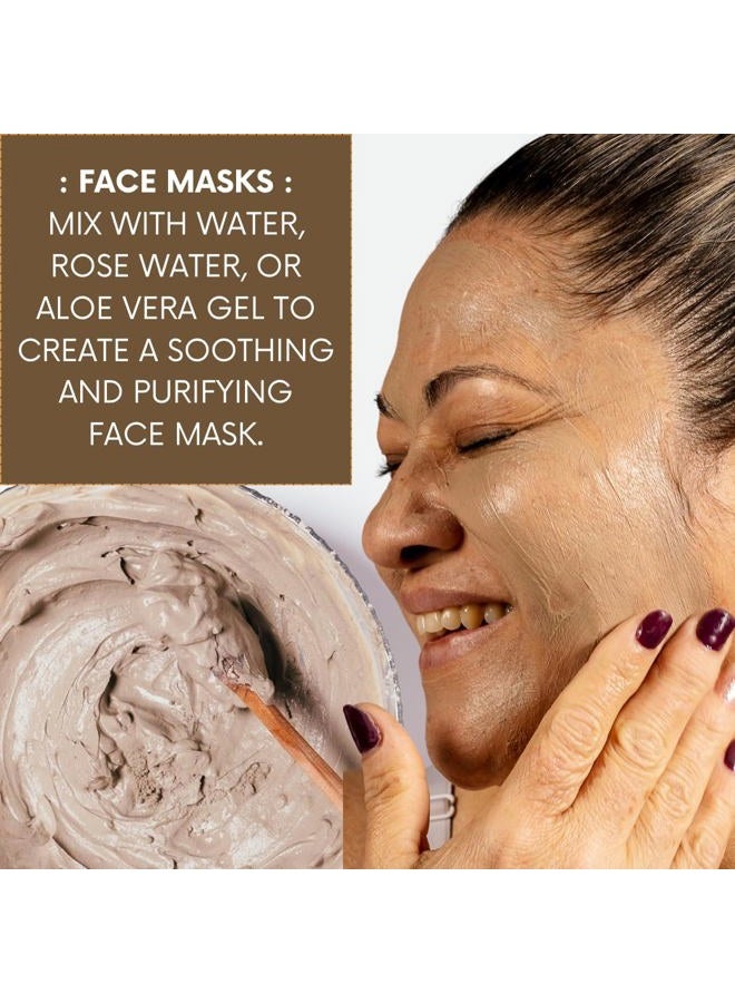 mGanna 100% Natural Moroccan Rhassoul Clay Powder/Nude/Ghassoul Lava Clay Powder for Hair Masks, Creams, Face Masks, Scrubs and Soap Making 0.5 LBS / 227 GMS - Image 3