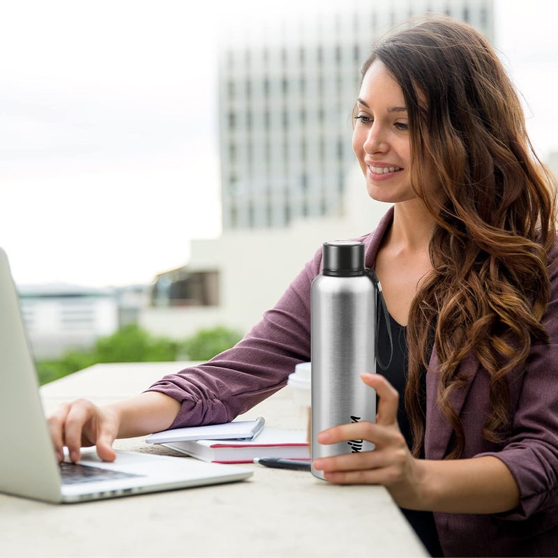 Milton Milton Aura 1000 Thermosteel Bottle, 1050 ml Water Bottles, 24 Hours Hot and Cold, Easy to Carry, Easy Grip, Rust Proof, Tea, Coffee, Office, Travel Bottle, Silver - Image 5