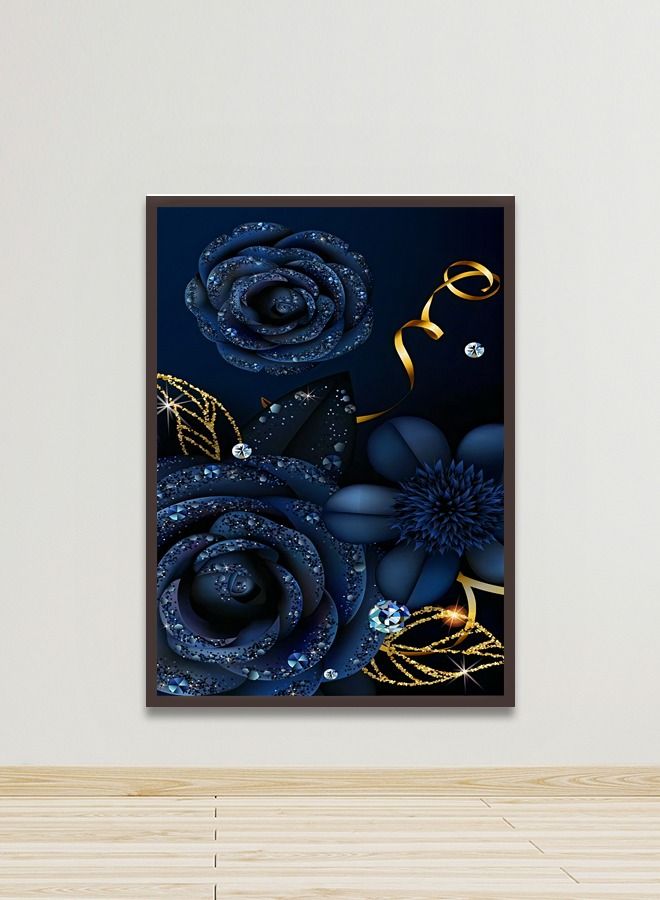 Marktna Canvas Wall Art For Wall Decoration, Flower Design, With A Hollow Brown Frame, Size (120x80),One Piece - Image 1