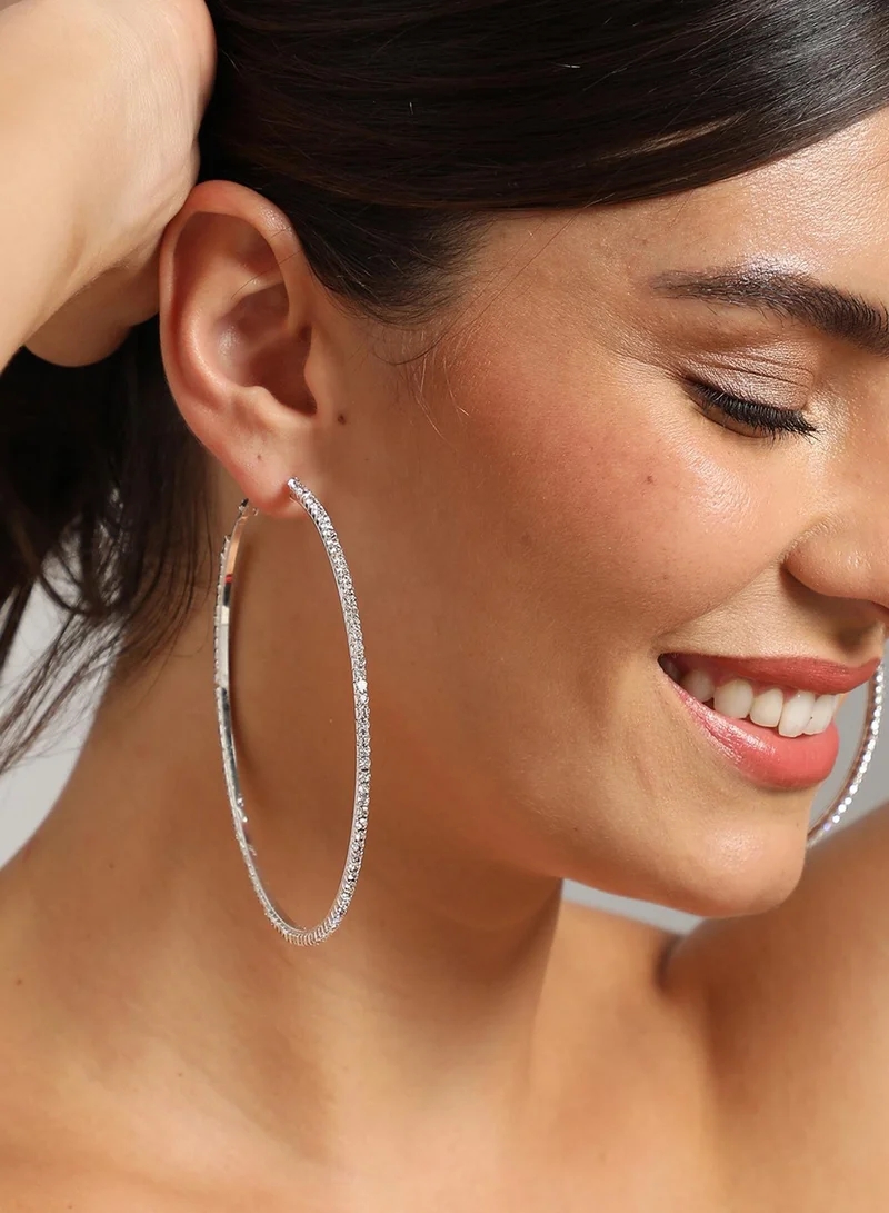 سوهي حلق الماس الأمريكي المطلي بالفضة