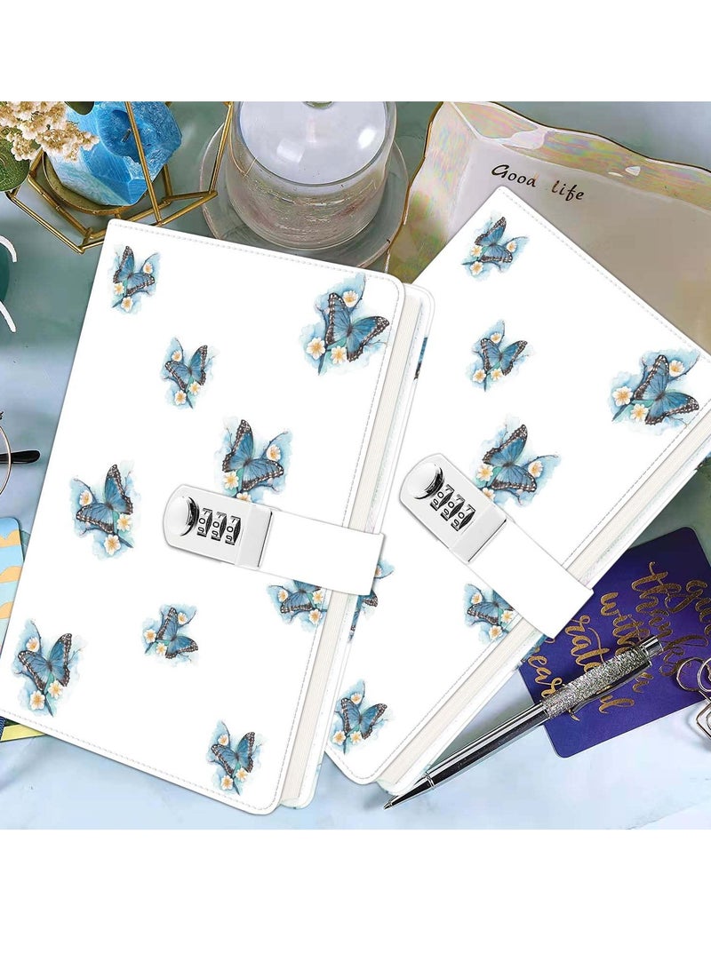SYOSI Diary with Lock, Writing Notebook Card Holder, Faux Leather Cover Diary, Refillable Password A5 for Girls and Women 8.5 x 5.9 inches  - Image 4