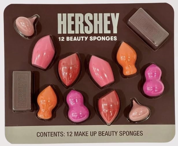 HERSHEYS Beauty Blender Makeup Sponges 12Pack Twizzler Reeses Bubble Yum Jolly Rancher Kisses and Chocolate Bar Shapes The Ultimate Gift for Teens or Your Wife
