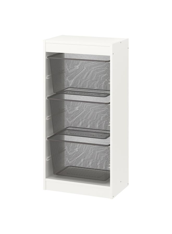 Zaboon Storage combination, white/dark grey, 46x30x94 cm - Image 1