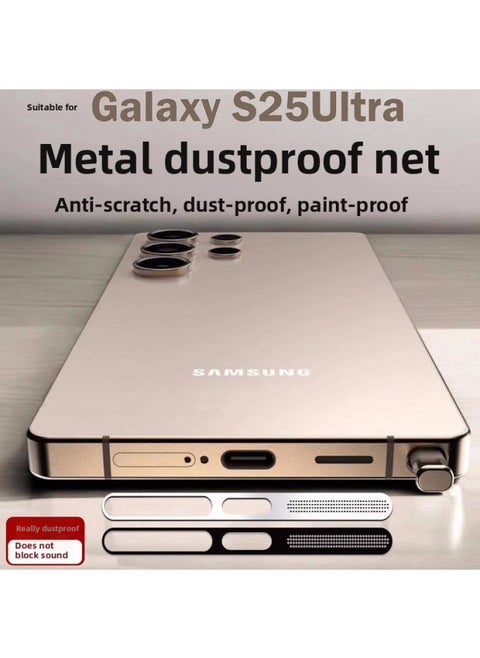 For Samsung S25u Mobile Phone Speaker Dust Net Sticker S24u/s25plus Speaker Dust Net Protective Film-Color:Speaker Metal Dustproof Net [black]-Size:Samsung S23 Plus