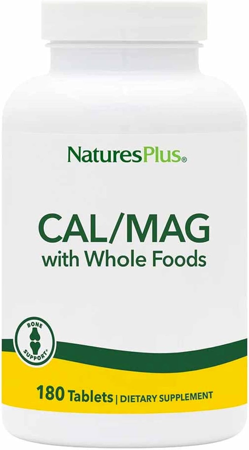 NaturesPlus Source of Life CalMag Mineral Supplement 500 mg Calcium 250 mg Magnesium 180 Vegetarian Tablets  Whole Food Supplement Promotes Bone Health  GlutenFree  90 Servings - Image 1