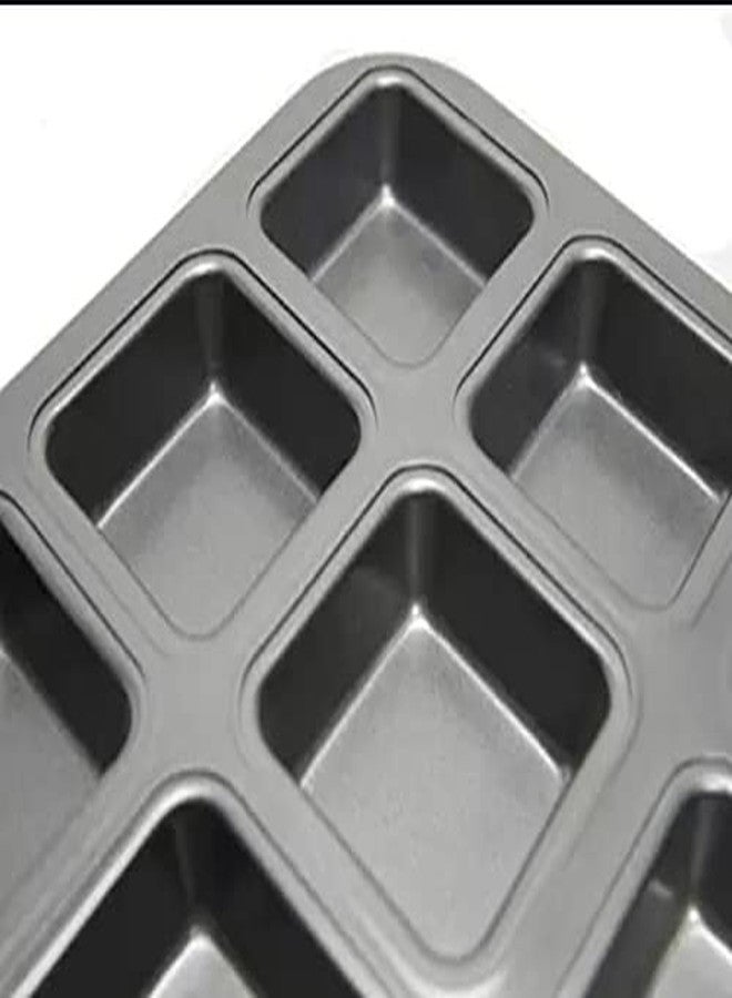 SHOAIB Brownie Cake Tray mini loaf Baking pan Square Shape Muffin Cupcake and Cheesecake Baking tin Non Stick pan for Brownie Cake - Image 2