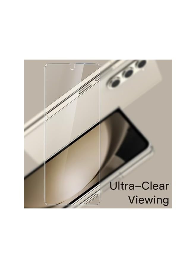 جي تيك واقي شاشة أمامي لهاتف Galaxy Z Fold 5، غشاء زجاجي مقوى مع أداة تركيب سهلة، مناسب للحافظة، شفاف عالي الدقة، عبوة من 3 قطع - Image 3