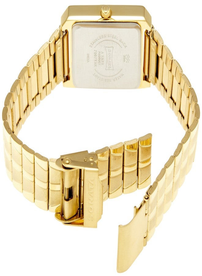 Sonata Quartz Analog Champagne Dial Gold Metal Strap Watch for Men - NT7007YM13 - Image 2