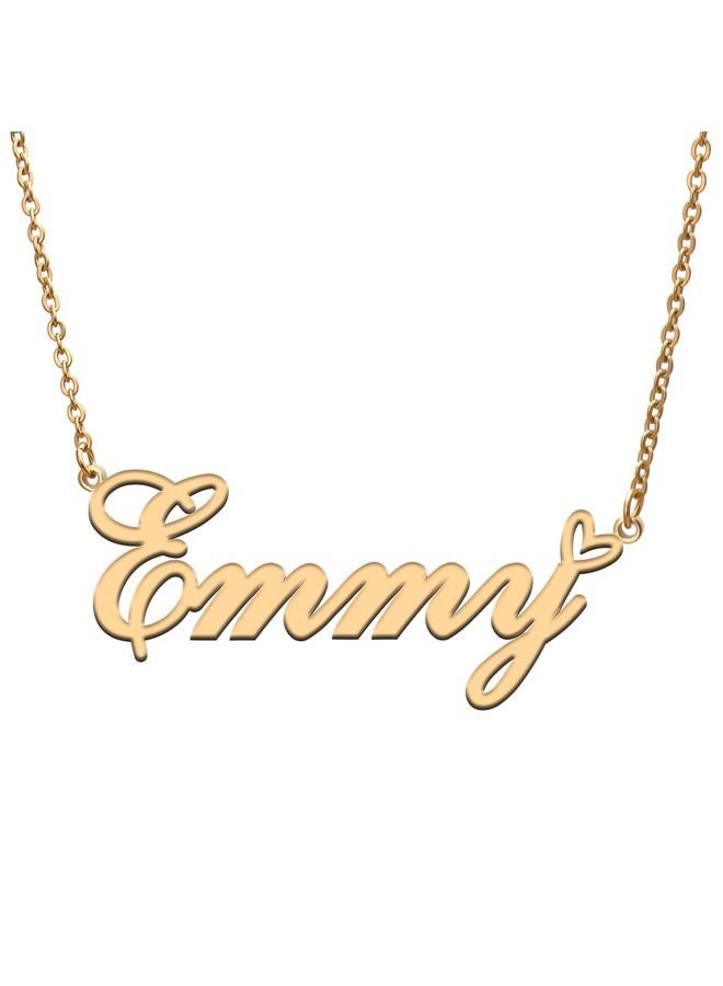 RONKAH Custom Personalized Name Necklace with Heart Customized Name Necklace for Women Personal Fashion Necklace Best Gift for Girl Mother Daughter Friendship Christmas Birthday, Metal, stainless - Image 1