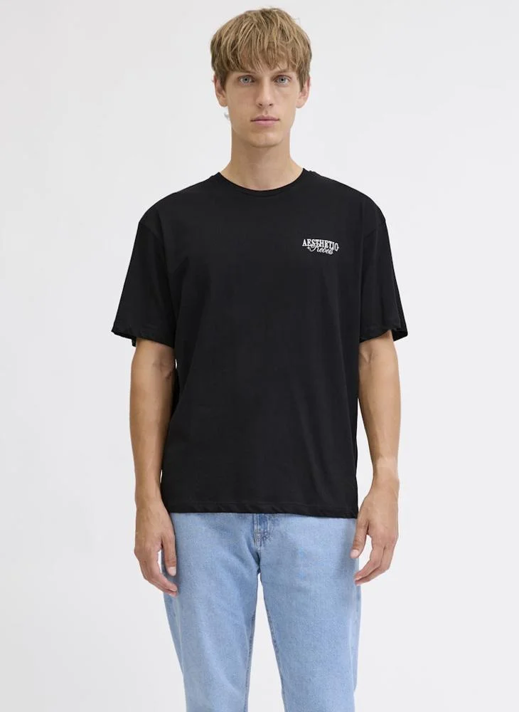 JJ Rebel Text Print Regular Fit Crew Neck T-Shirt