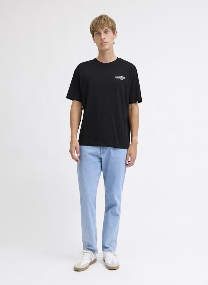 ج ج ريبل تيشيرت بطباعة نصية بقصة عادية وياقة دائرية - Image 4