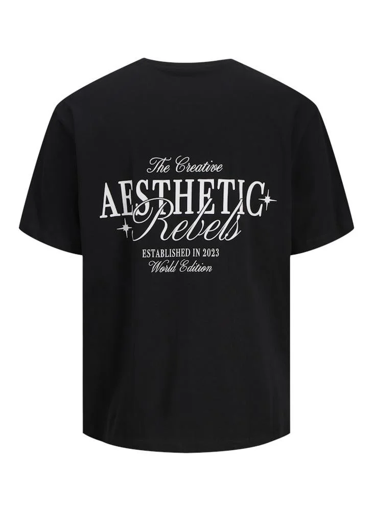 JJ Rebel  Text Print Regular Fit Crew Neck T-Shirt for Men | Best Price UAE