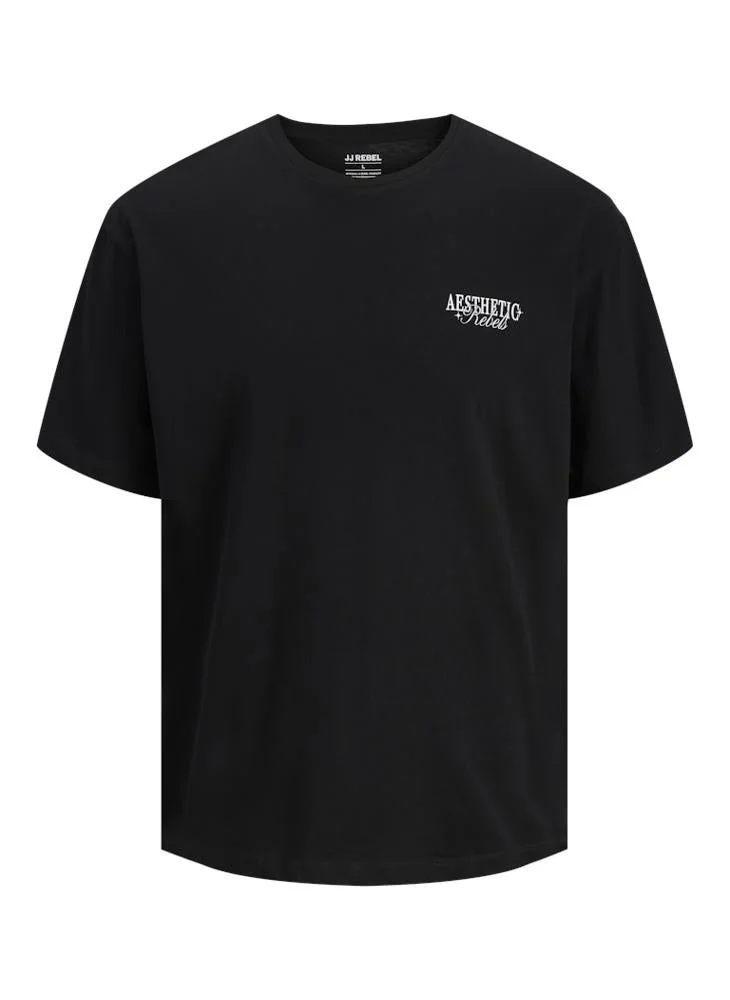 JJ Rebel  Text Print Regular Fit Crew Neck T-Shirt for Men | Best Price UAE