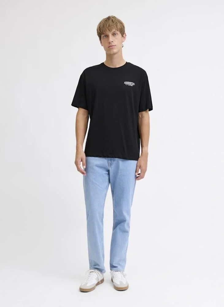 JJ Rebel  Text Print Regular Fit Crew Neck T-Shirt for Men | Best Price UAE