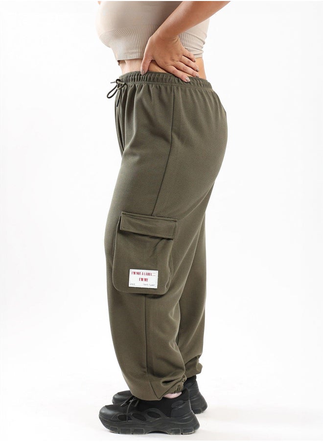Clue Olive Green Parachute Pants  - Image 2