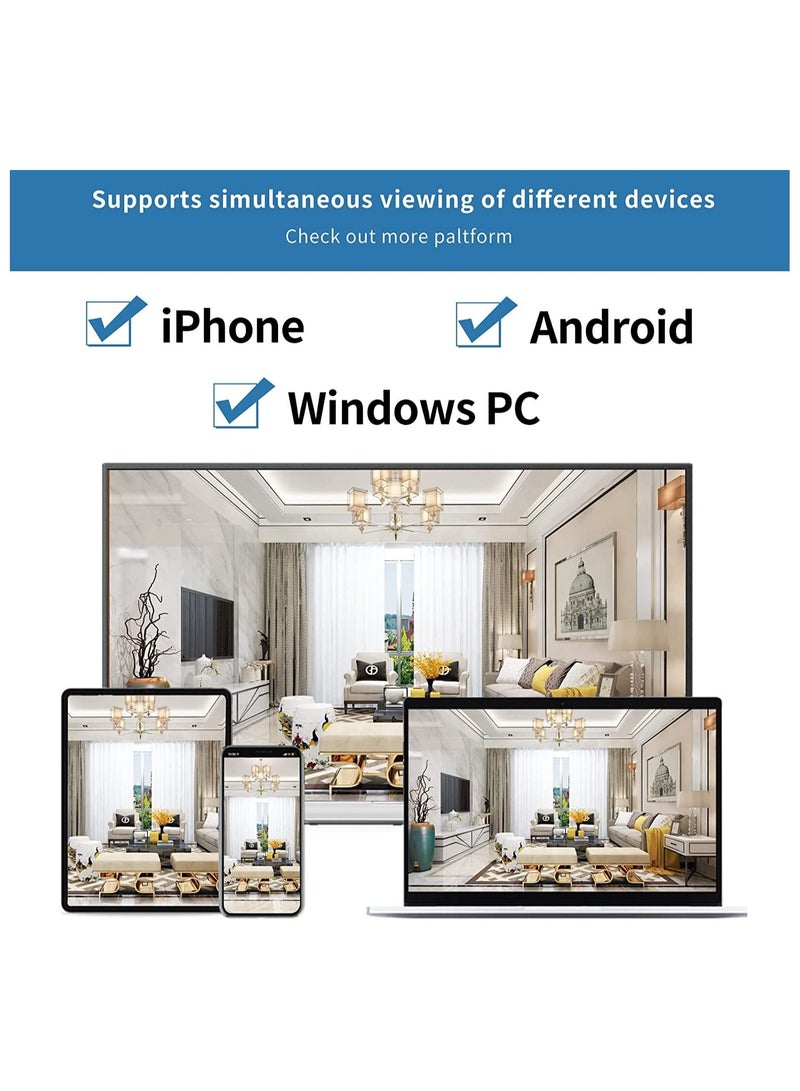 1080P Security Camera System with 2.4GHz WiFi, 360 Degree Wireless Home Surveillance Cameras, Night Vision, Two Way Audio, Smart Motion Detection - Image 5