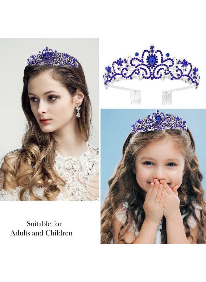 Velscrun Velscrun Happy Birthday Queen Blue Silver Tiara Crowns for Women, Birthday Sash, Birthday Party Favors Supplies Birthday Gift for Her, 50th Birthday Party Decorations, Birthday Stuff Accessories  - Image 3