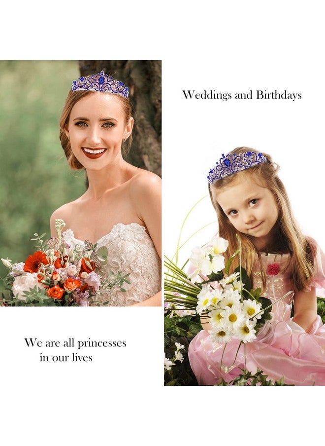 Velscrun Velscrun Happy Birthday Queen Blue Silver Tiara Crowns for Women, Birthday Sash, Birthday Party Favors Supplies Birthday Gift for Her, 50th Birthday Party Decorations, Birthday Stuff Accessories  - Image 4