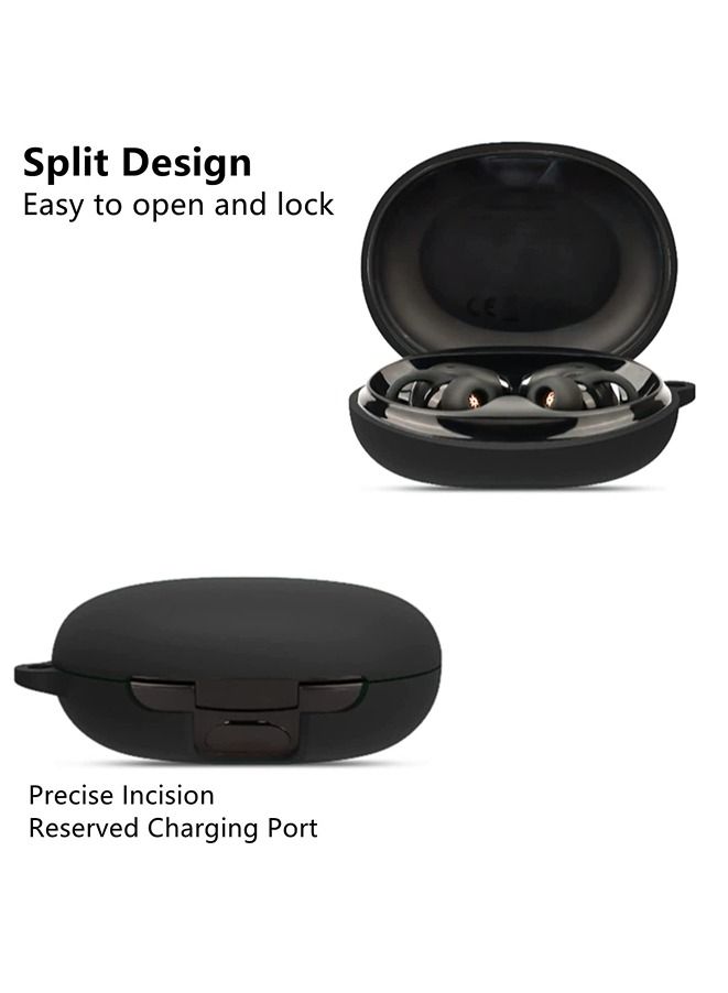 Muyixin Case for Anker Soundcore Life A2 NC Silicone Scratch Shock Resistant Case Cover with Carabiner (Black) - Image 3