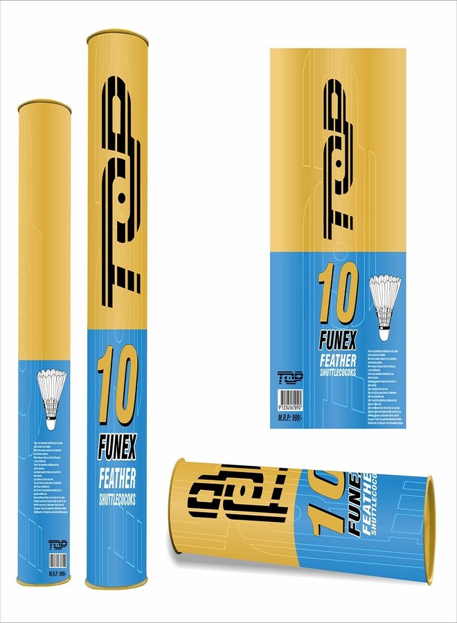 STEFFER FUNEX TOP Premium Series Feather Badminton Shuttlecocks (White) - Pack of 10 - Image 2