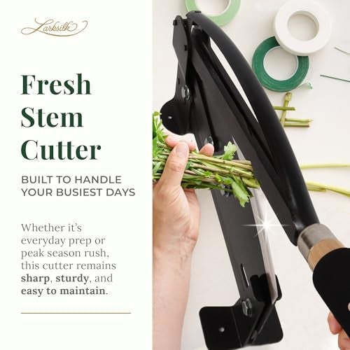 Larksilk 14-Inch Heavy Duty Flower Stem Cutter - Commercial Grade Floral Tool with Safety Latch, Table Mountable - Ideal for Florists, Gardening, and Flower Arrangements - Image 2