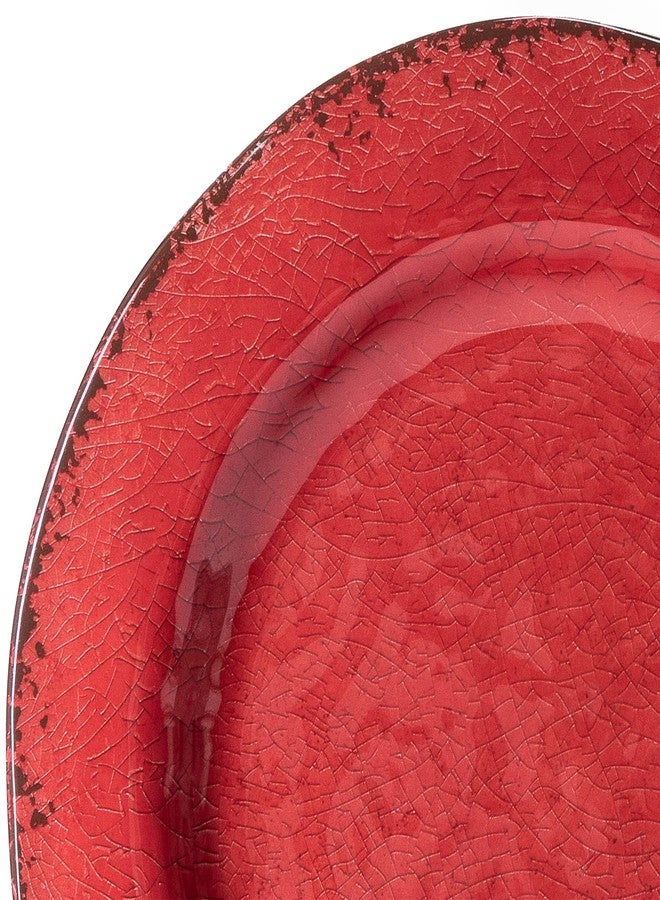 LEHAHA Melamine Plates, Rustic Outdoor Melamine Dinner Plates Set of 6, 11 inches, Large Dessert Plate Set Serving Dishes for Indoors and Outdoors, Unbreakable and Dishwasher Safe - Image 3
