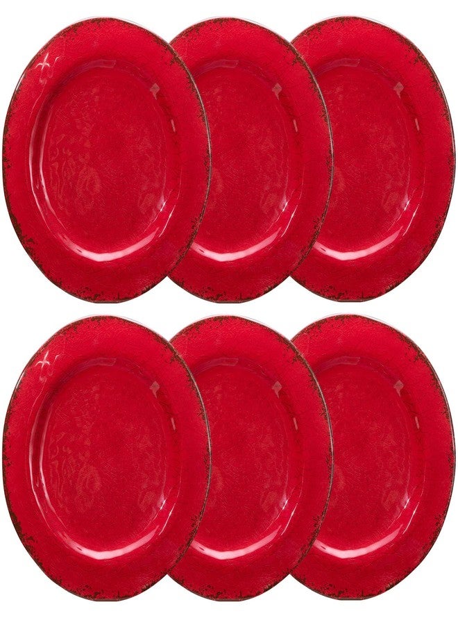 LEHAHA Melamine Plates, Rustic Outdoor Melamine Dinner Plates Set of 6, 11 inches, Large Dessert Plate Set Serving Dishes for Indoors and Outdoors, Unbreakable and Dishwasher Safe - Image 2