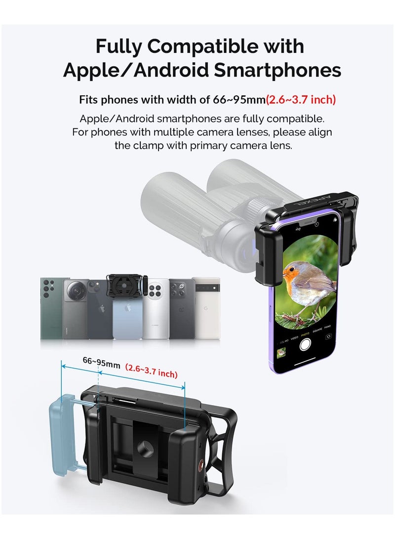 SYOSI SYOSI Telescope Adapter, Phone Adapter Mount Working with Spotting Scopes & Binoculars & Monocular & Telescope & Microscope Fits Almost All Optical Equipment and Smartphones on the Market - Image 4