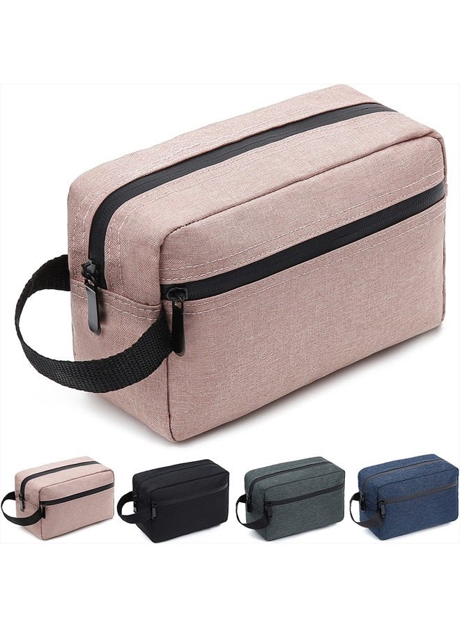 FUNSEED Travel Toiletry Bag for Women and Men, Water-resistant Shaving Bag for Toiletries Accessories, Foldable Storage Bags with Divider and Handle for Cosmetics Toiletries Brushes Tools (Pink) - Image 1