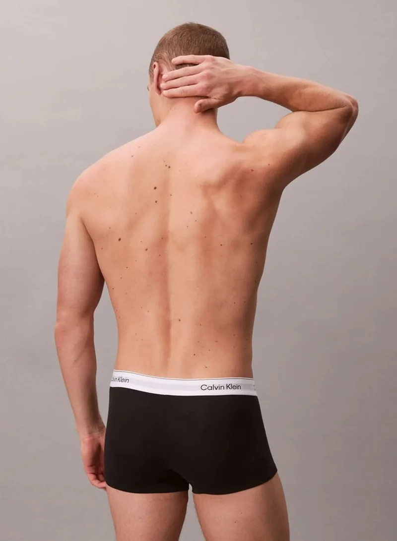 Calvin Klein Grey Heather/White/Black 3 Pack Low Rise Trunks - Icon Cotton Stretch for Men | Best Price UAE