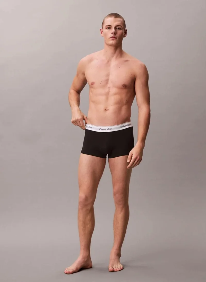 Calvin Klein Grey Heather/White/Black 3 Pack Low Rise Trunks - Icon Cotton Stretch for Men | Best Price UAE
