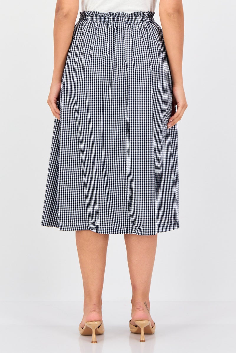 GAP Women Checkered Midi Skirt, Multicolor - Image 3