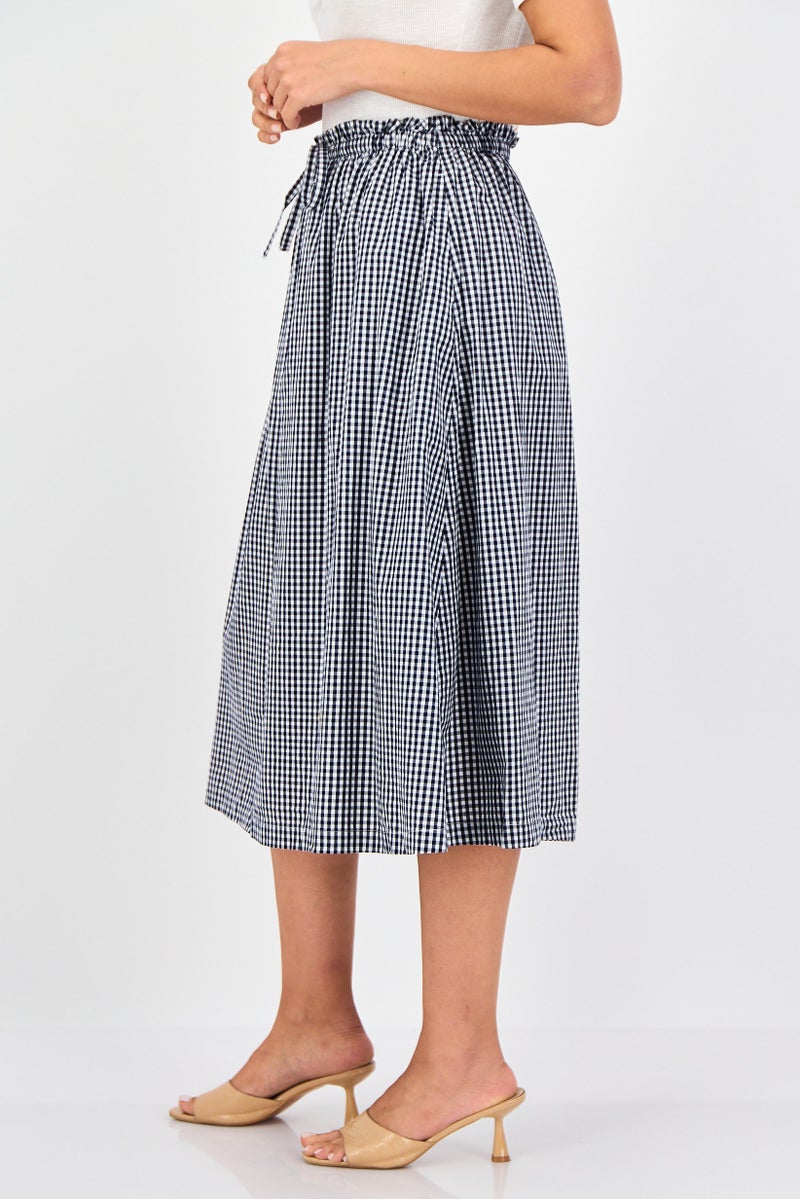 GAP Women Checkered Midi Skirt, Multicolor - Image 2