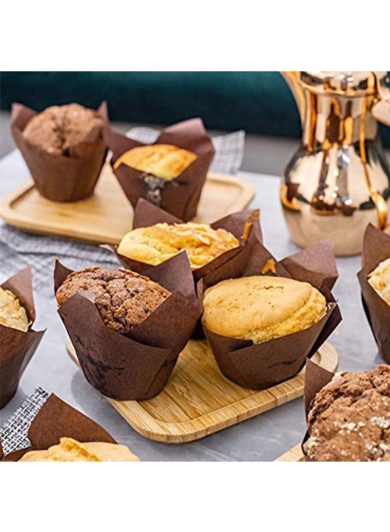 100 Brown Cupcake Baking Sheets - Image 3